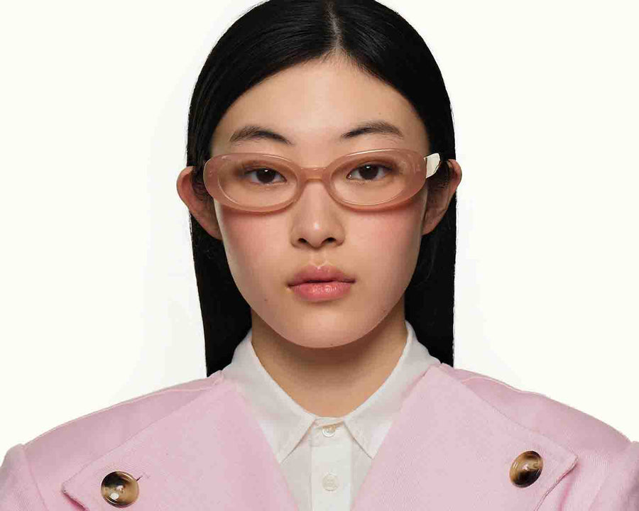 women Devon  Eyeglasses round pink acetate