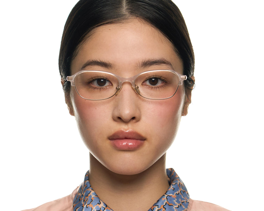 women Daphne Eyeglasses Oval Pink castor seed