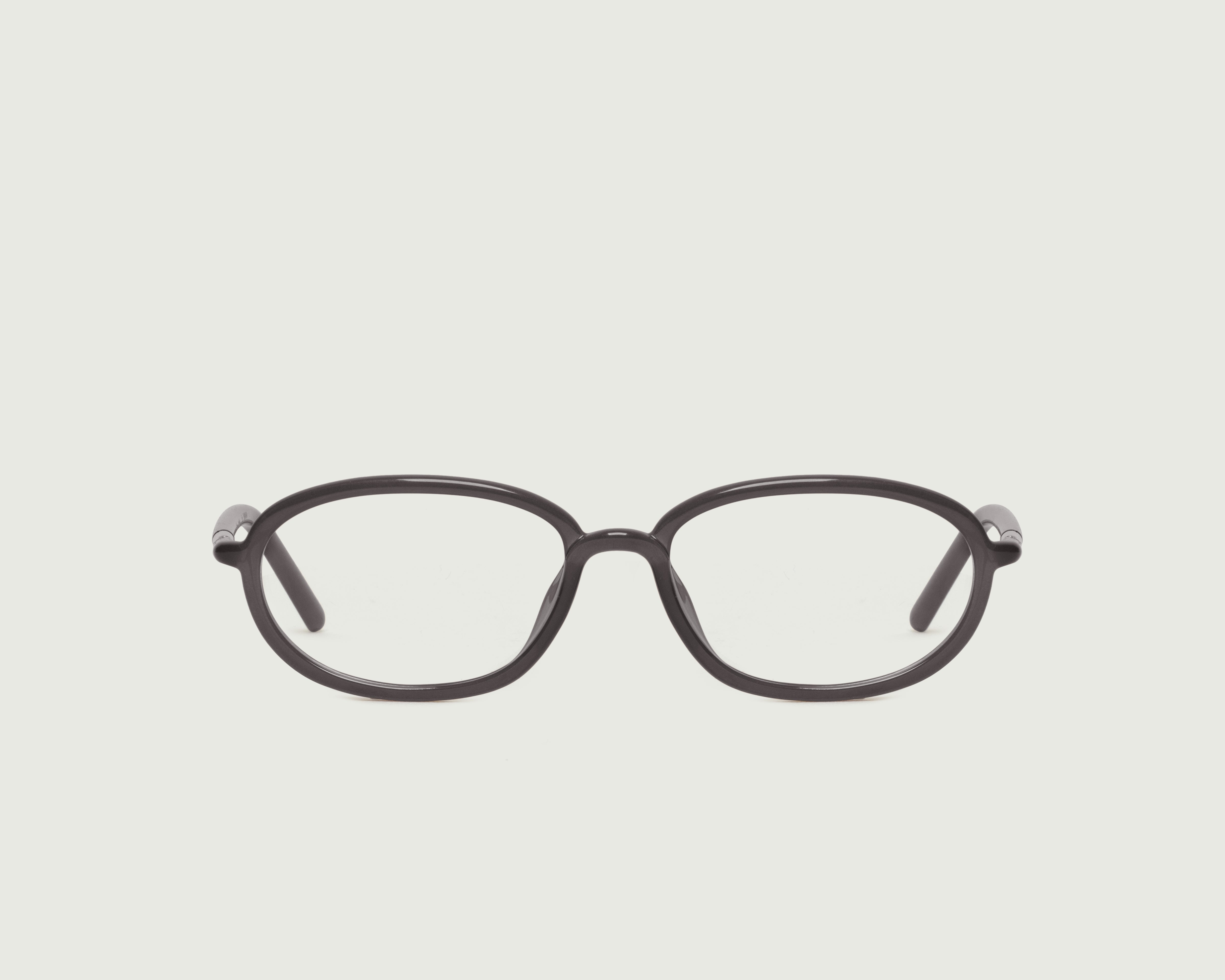 Dark Smoke::Arden Eyeglasses oval black castor seed front