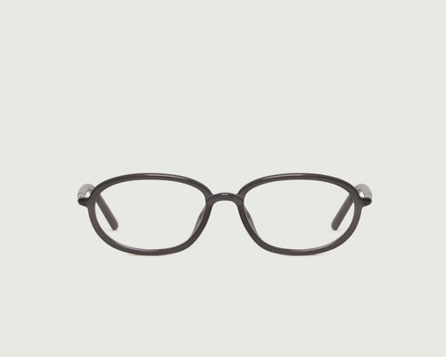 Dark Smoke::Arden Eyeglasses oval black castor seed front