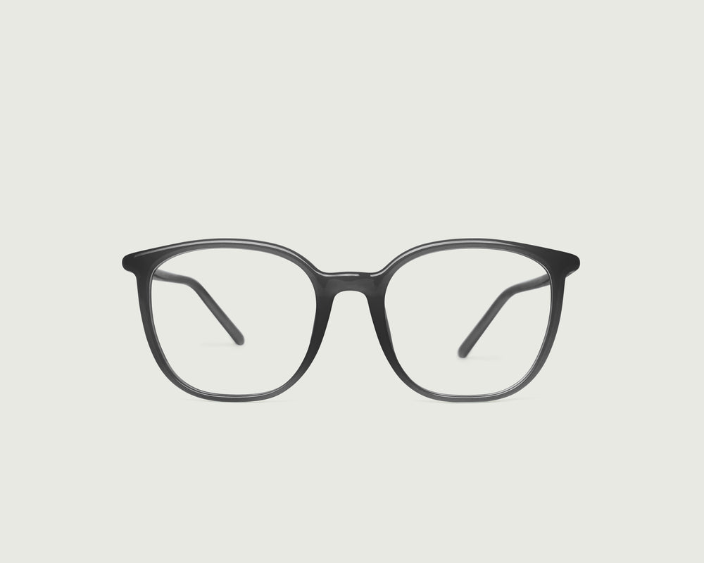 Dark Smoke::Gatsby Eyeglasses square Black recycled polyester front
