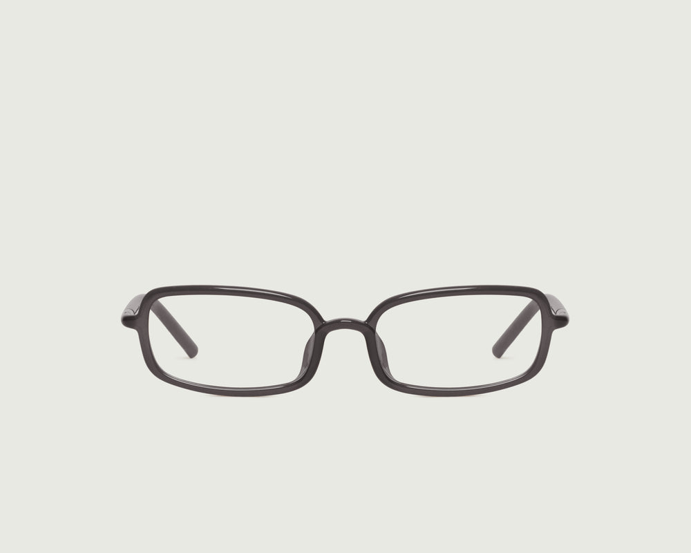 Dark Smoke::Oliver Eyeglasses rectangle black castor seed front