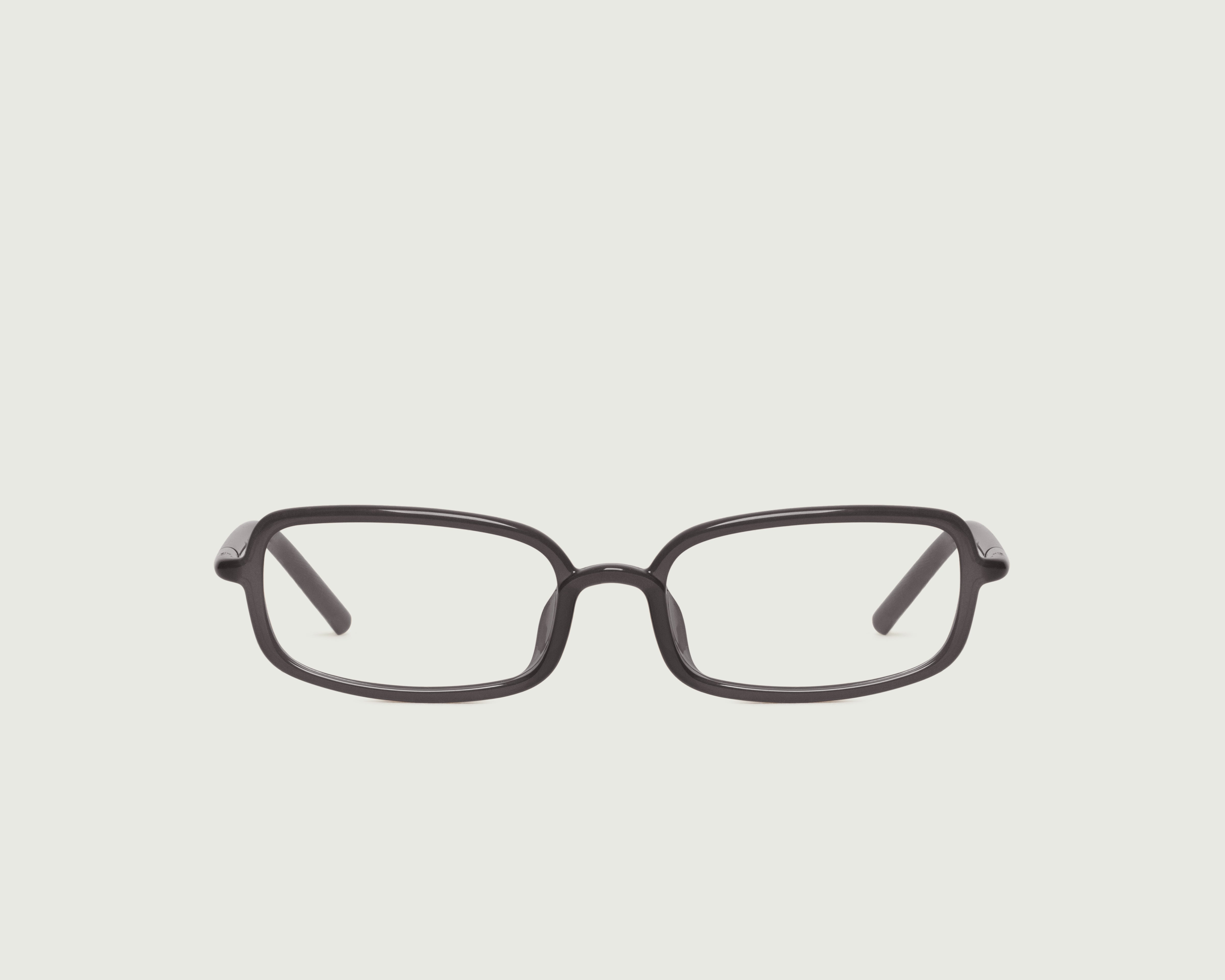 Dark Smoke::Oliver Eyeglasses rectangle black castor seed front