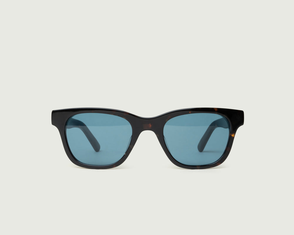 Deep Tort Bluebird::Theo Sunglasses square brown acetate front