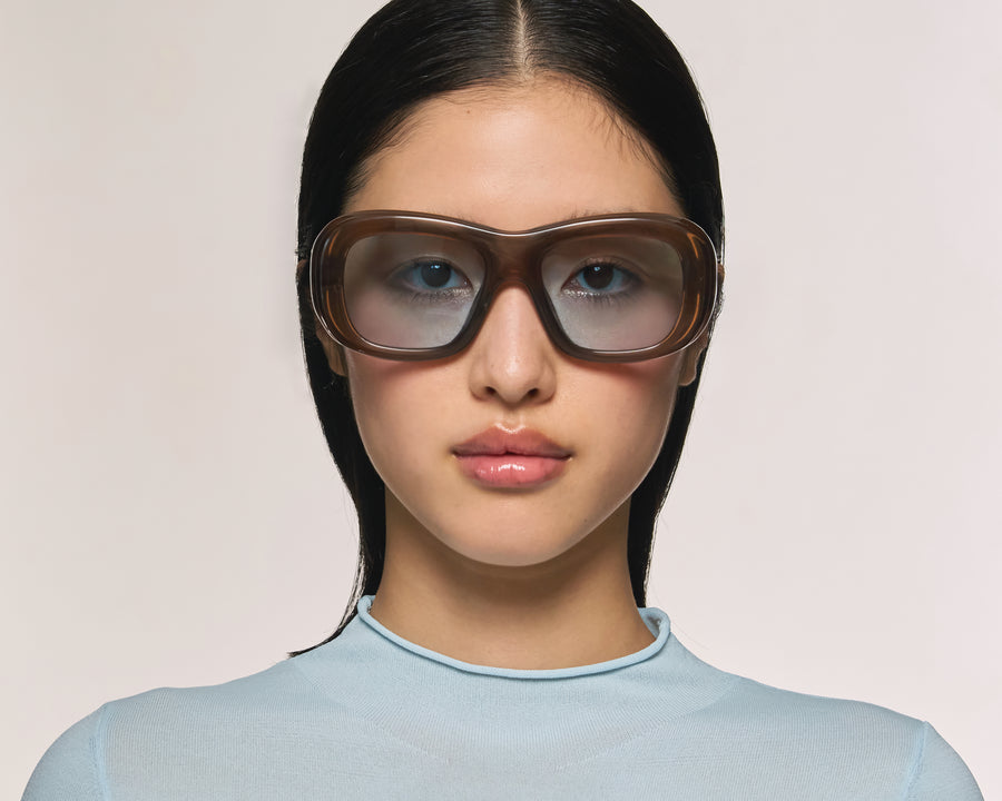 men Yara Sunglasses Rectangle Brown Acetate