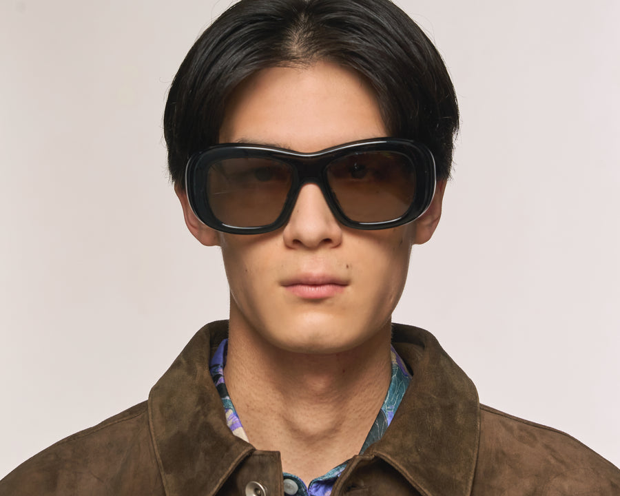 men Yara Sunglasses Rectangle Black Acetate