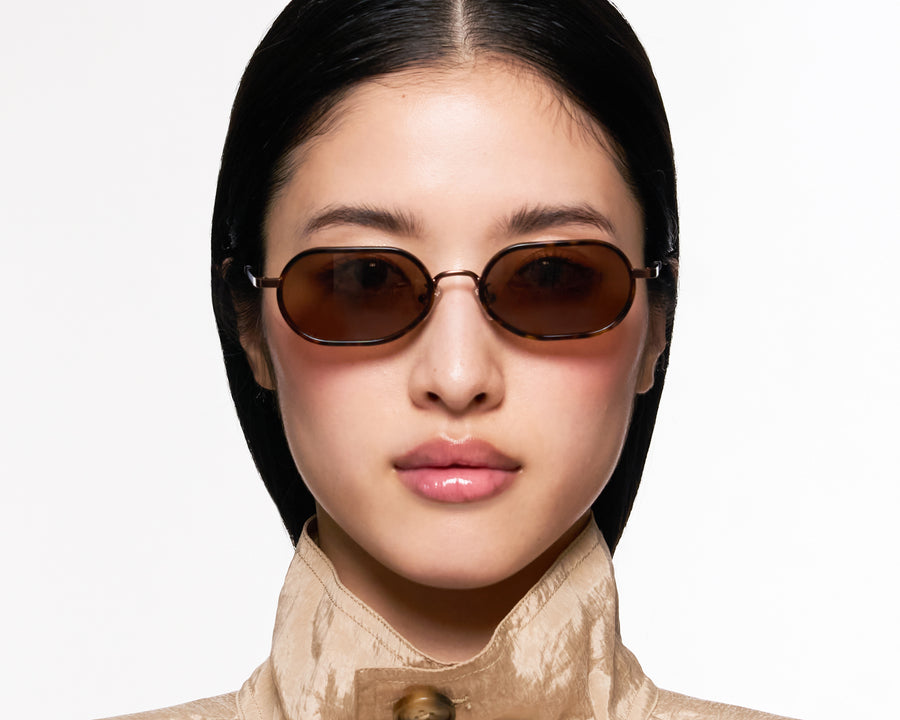 Shino Sunglasses Oval tort recycled polyester