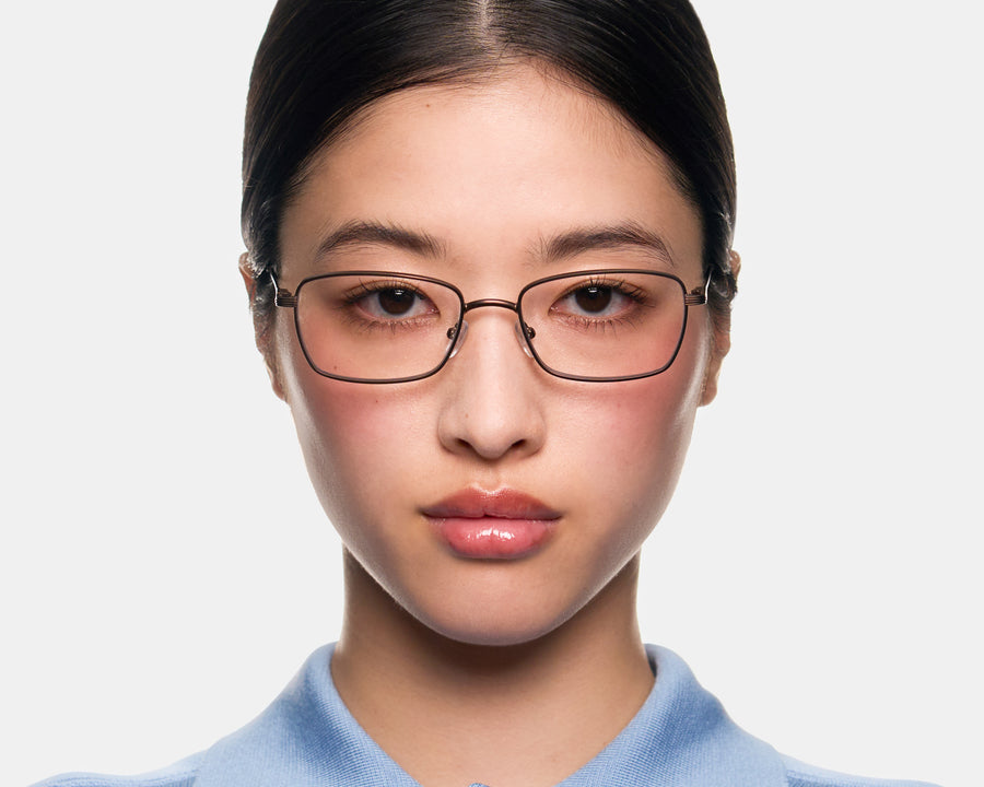 Austin Anti-Radiation Glasses Rectangle Brown metal