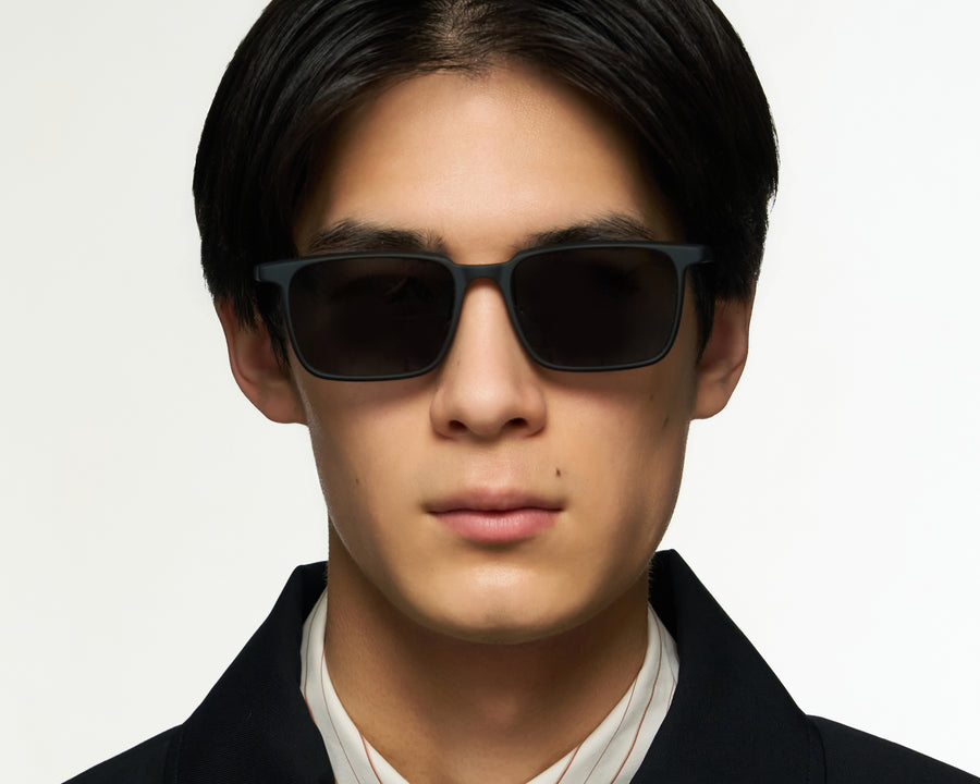 men Triton Sunglasses square black recycled polyester