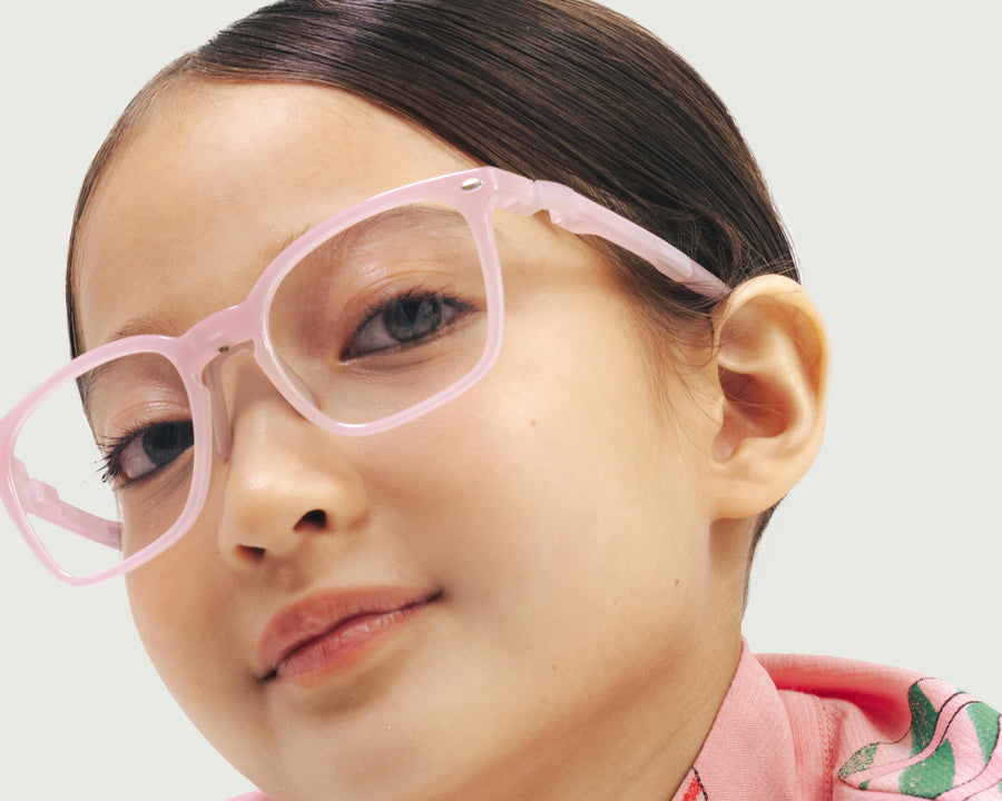 women Otto Kids Eyeglasses square pink castor seed