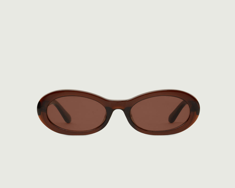 Espresso::Mina Sunglasses oval Brown recycled polyester front
