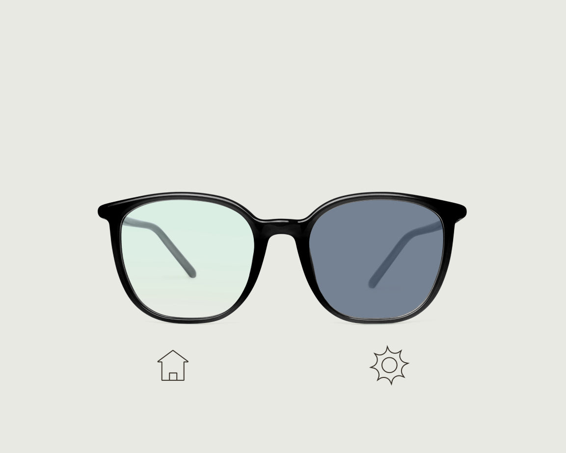 Ink Robin Adaptive::Gatsby Eyeglasses rectangle black recycled polyester front