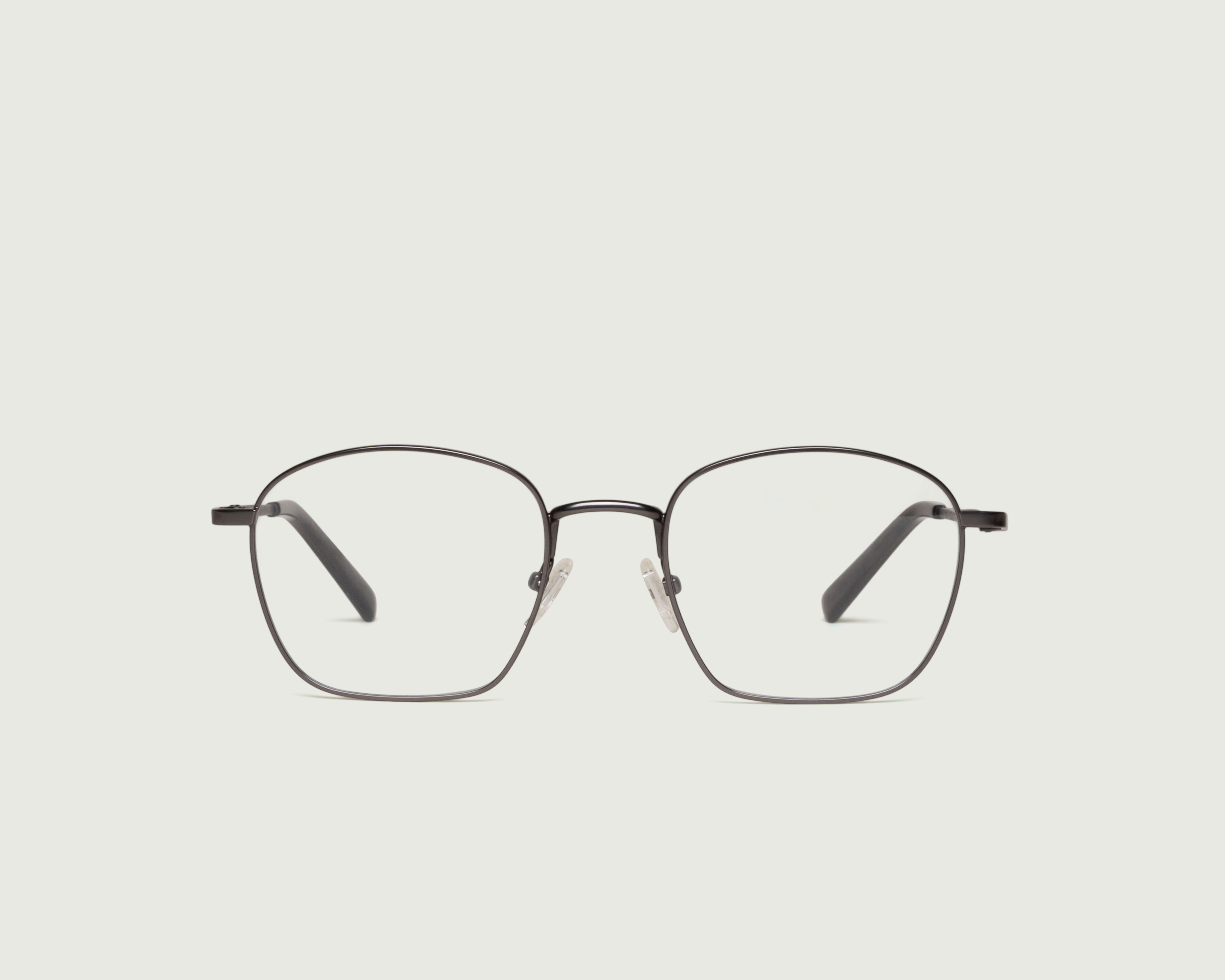 Gunmetal::Akira Eyeglasses square gray metal front