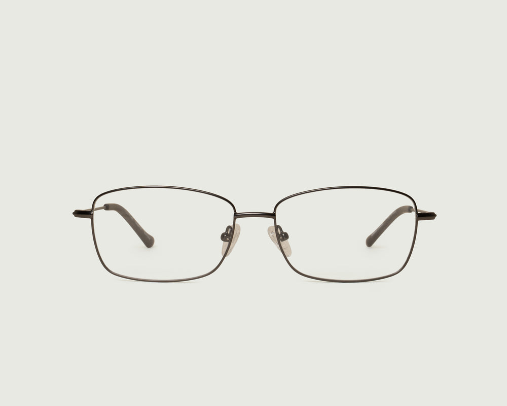 Gunmetal::Casper Wide Eyeglasses rectangle black metal front