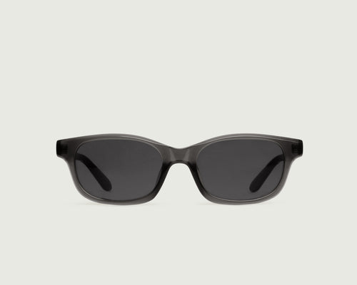 Heron ::Dane Wide Sunglasses rectangle black brown recycled polyester front