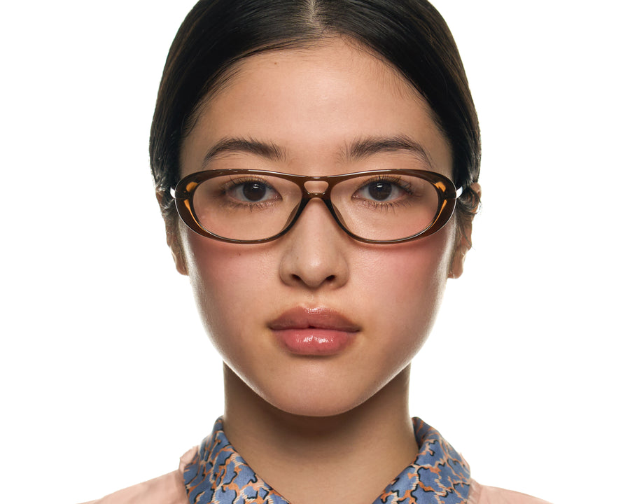 men Hoffman Eyeglasses pilot brown Plant-based Plastic