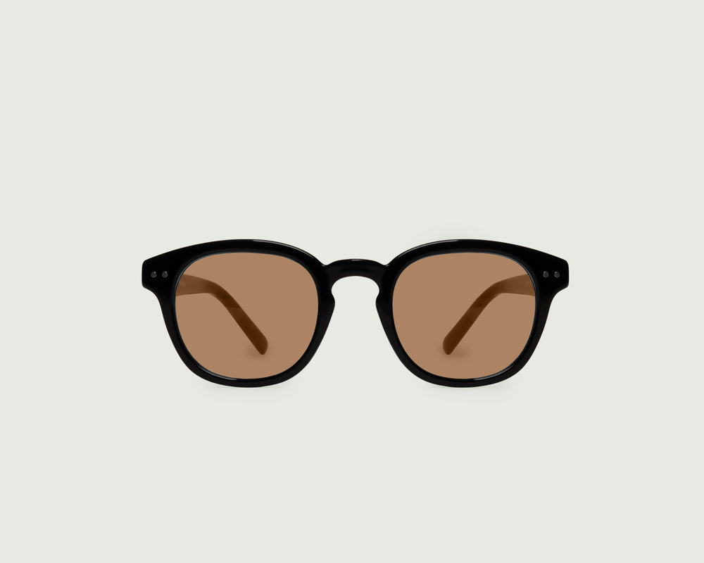 Ink Hickory::Hugh Sunglasses round Black recycled polyester front
