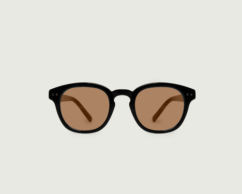 Ink Hickory::Hugh Sunglasses round Black recycled polyester front