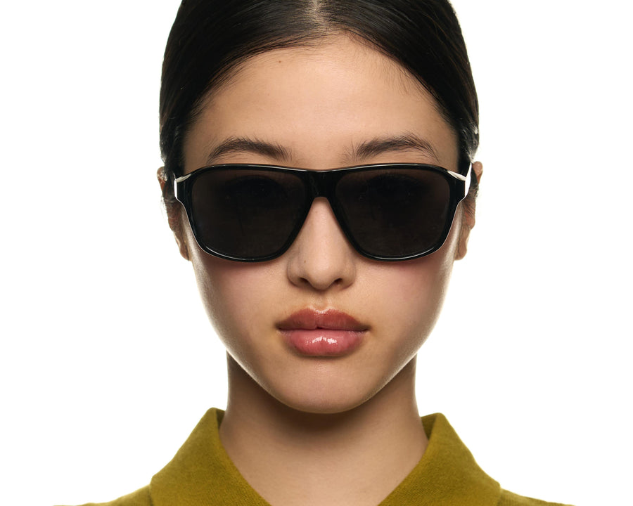 women Bernie Sunglasses Square Black recycled polyester