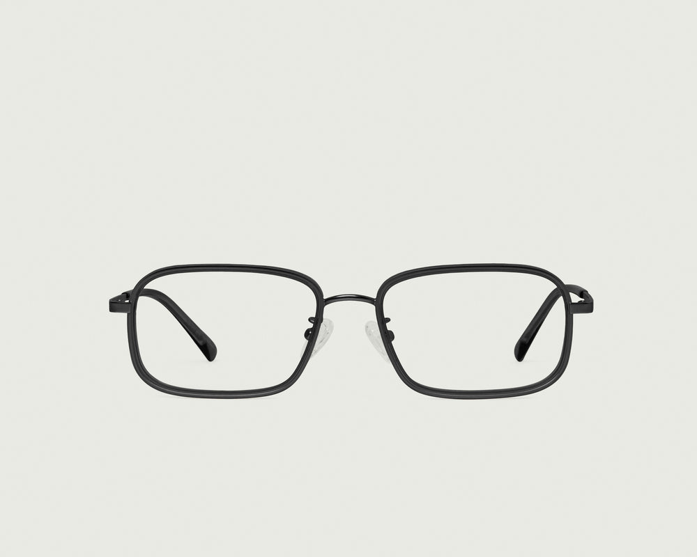 Ink::Cato Eyeglasses square black metal front