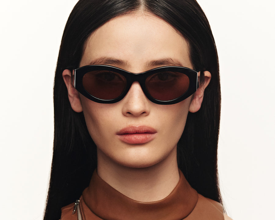 women Alba Sunglasses cateye brown acetate