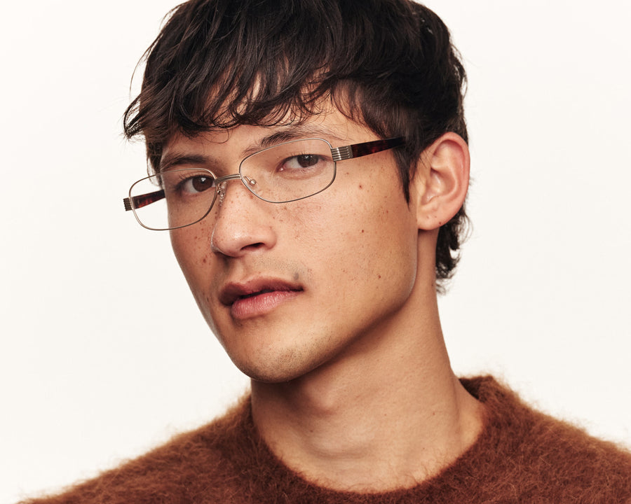 men Andy Eyeglasses rectangle gold metal