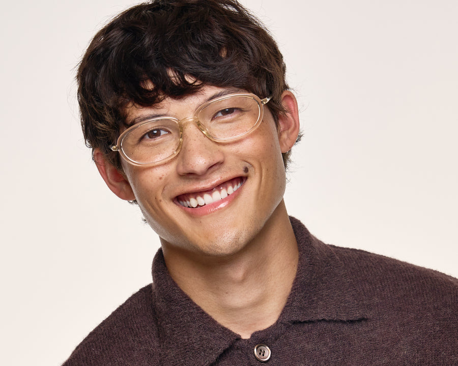 men Arden Eyeglasses oval Yellow castor seed