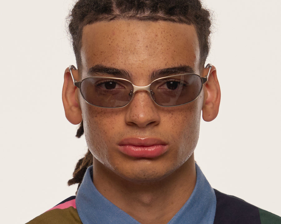 men Aspen Sunglasses Rectangle gray metal