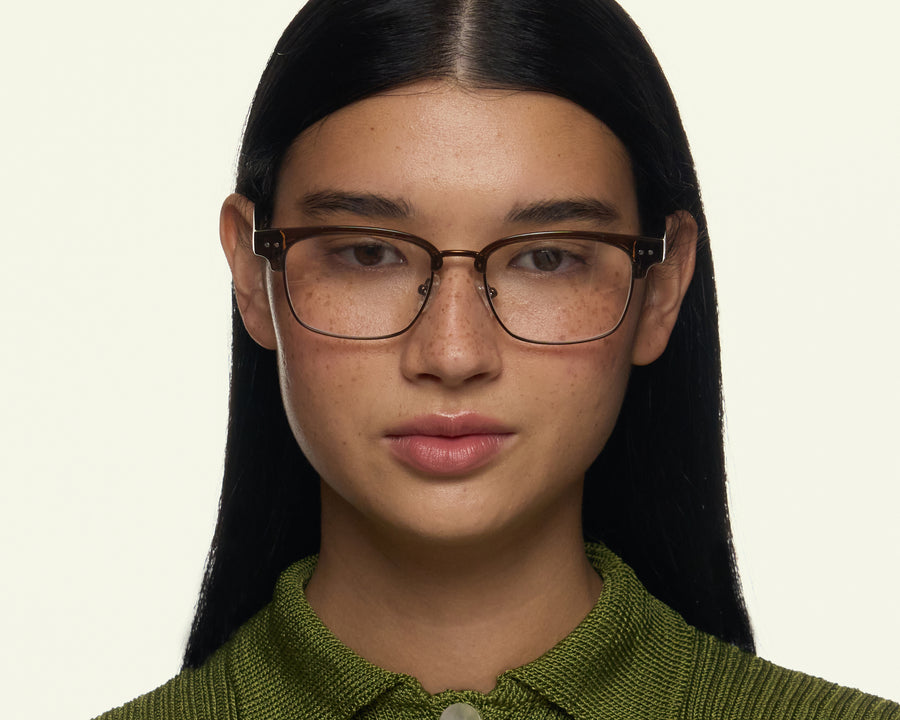 women Barragan Eyeglasses rectangle brown castor seed