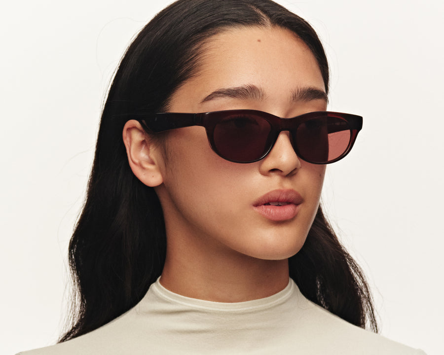 women Beau Sunglasses round brown recycled polyester