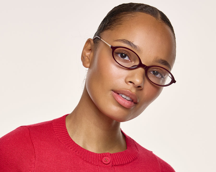 men Bonnie Eyeglasses oval Red castor seed