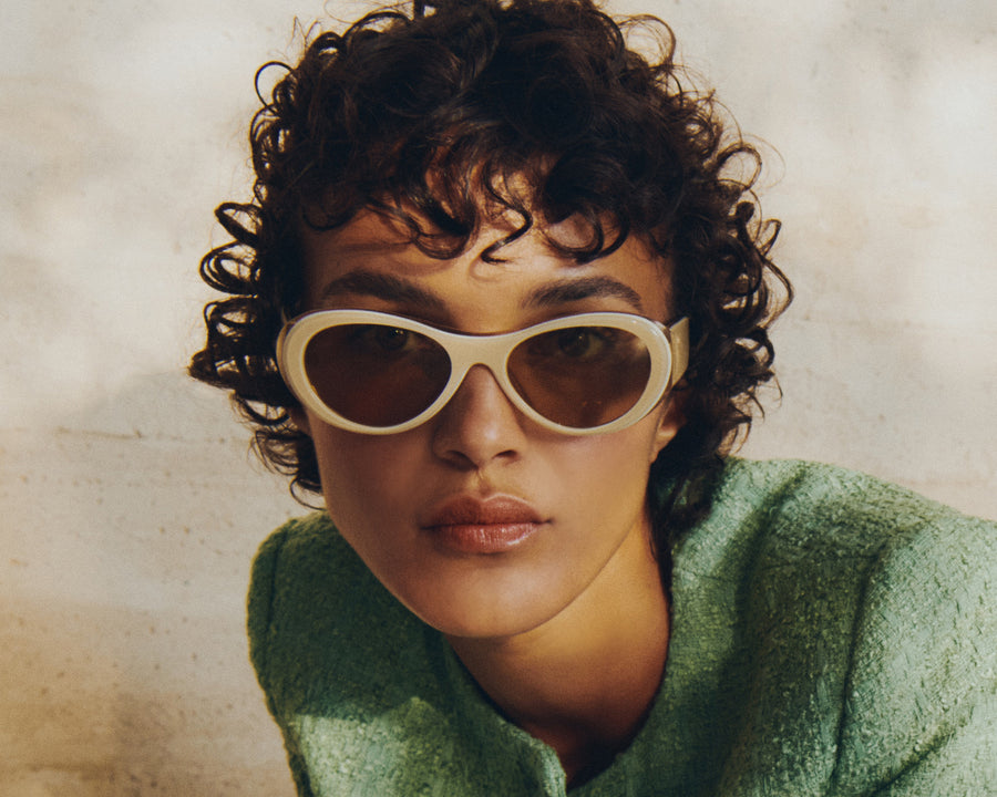 women Brooke Sunglasses pilot white  acetate