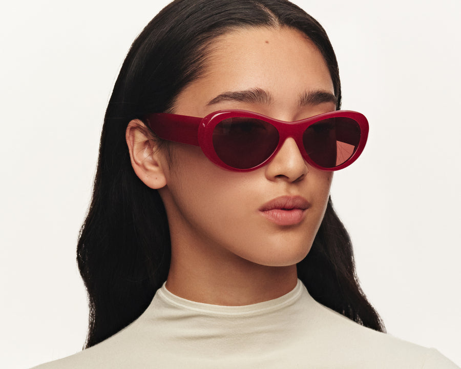 women Brooke Sunglasses pilot red acetate