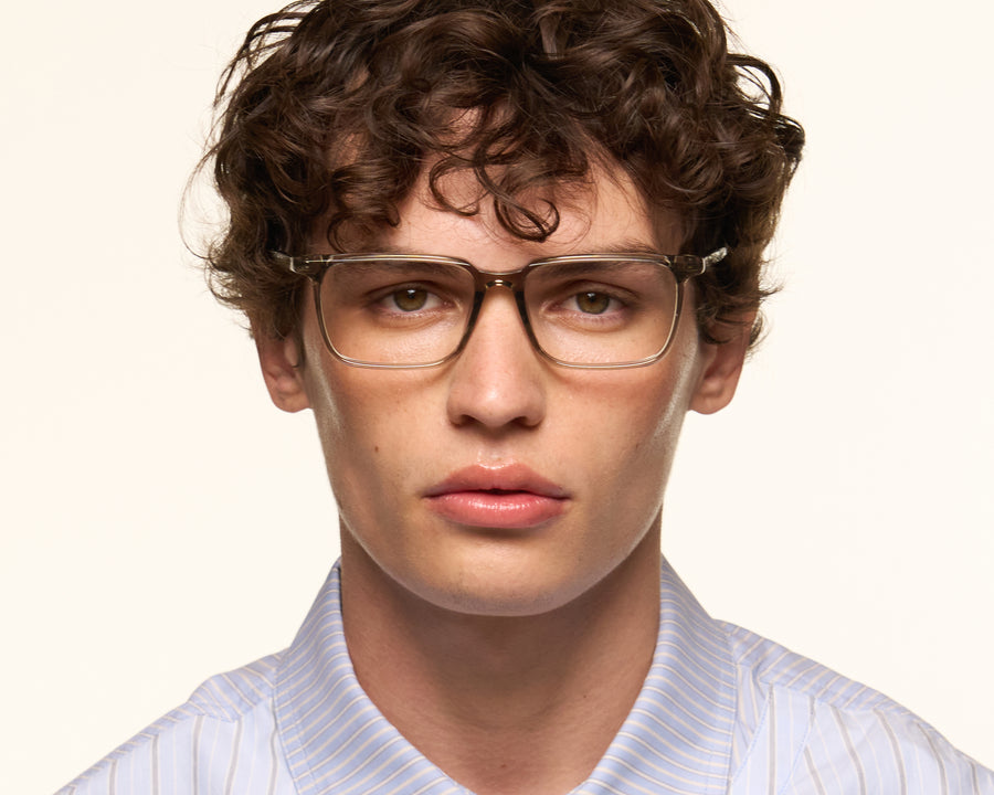 men Buddy Eyeglasses rectangle Gray acetate