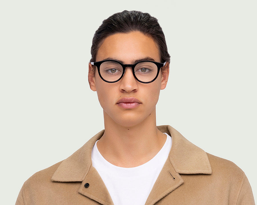 men Caine Eyeglasses round tort acetate