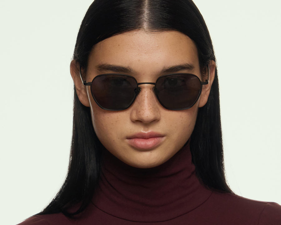 women Cameron Sunglasses square Black metal