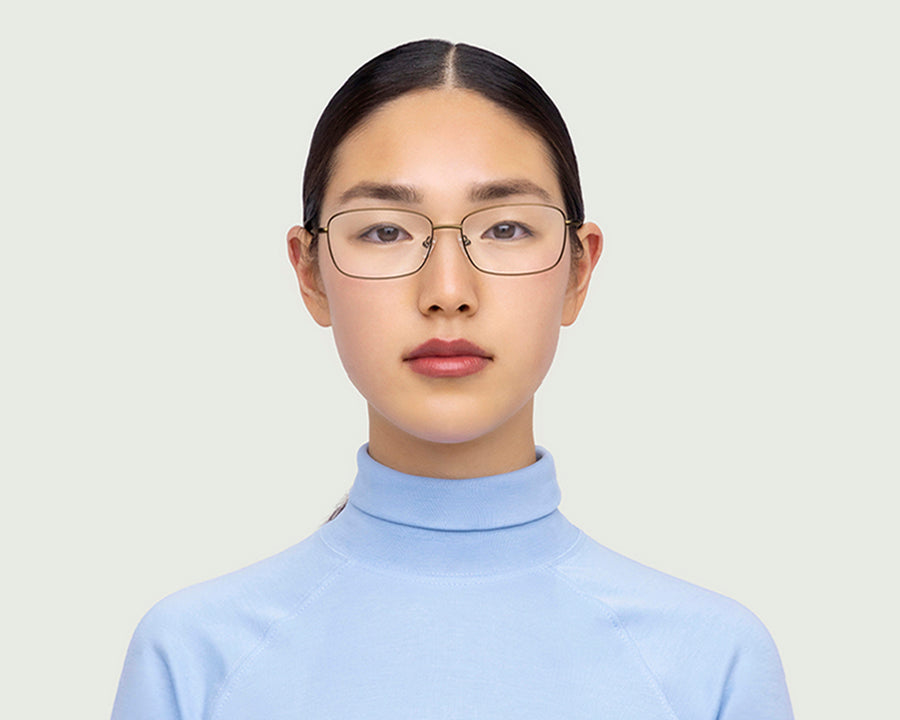 women Casper Wide Eyeglasses rectangle brown metal