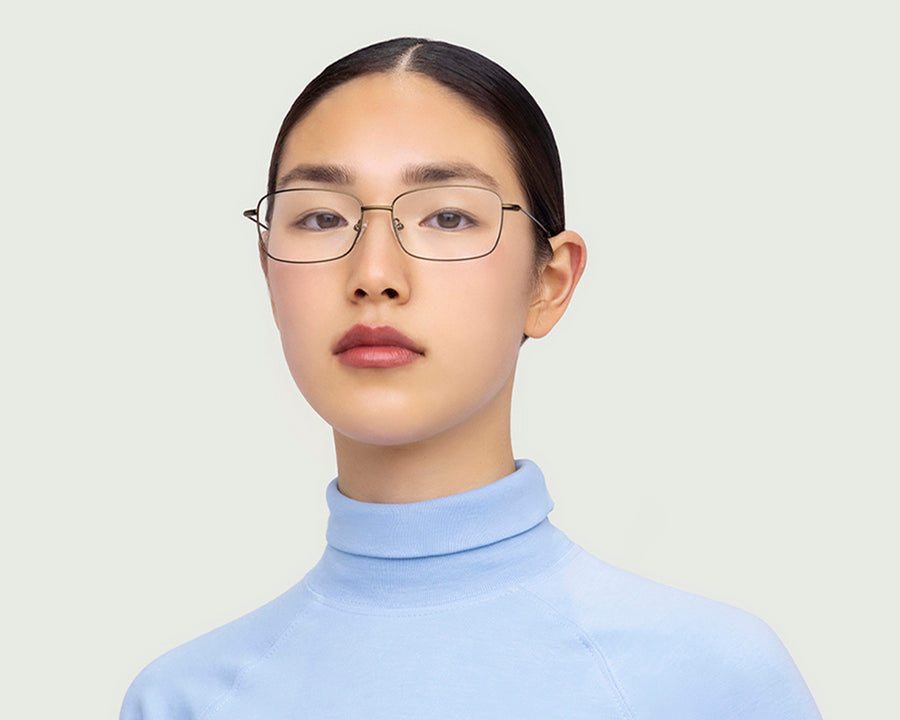 women Casper Wide Eyeglasses rectangle brown metal