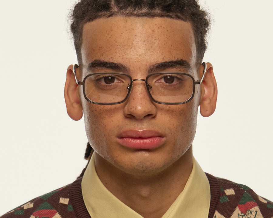 men Cato Eyeglasses square black metal