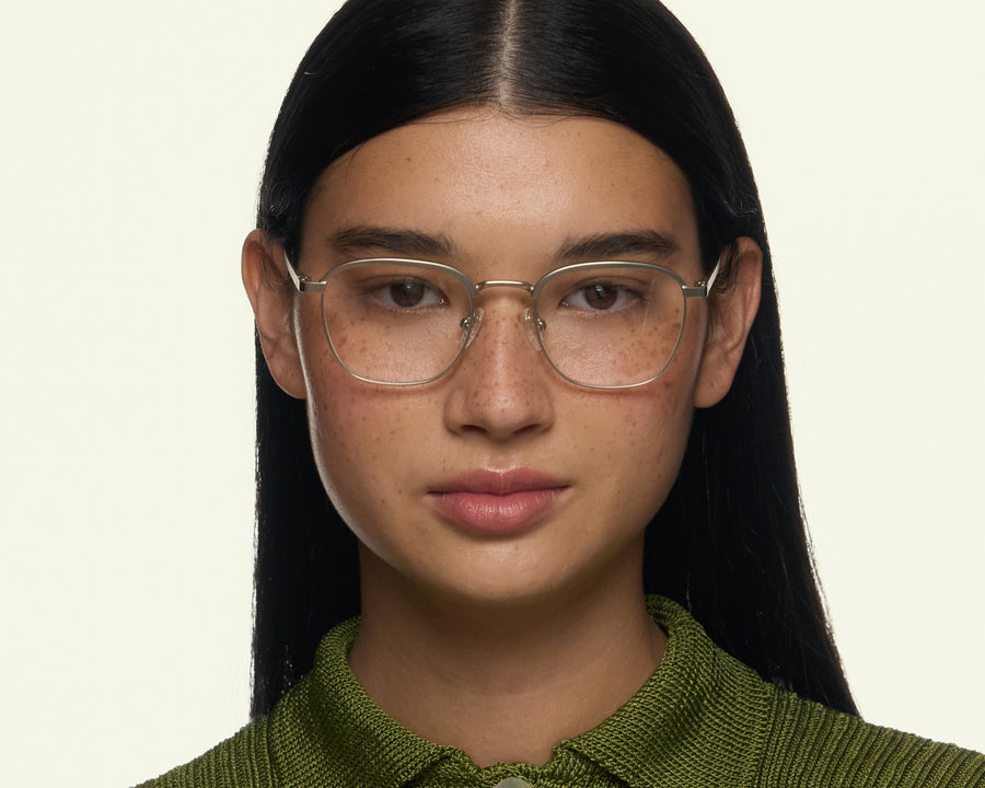 women Clyde Eyeglasses square gray metal