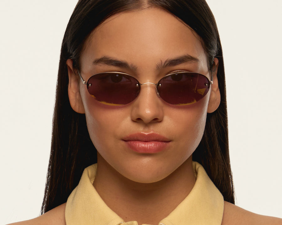 women Coco Sunglasses oval silver metal