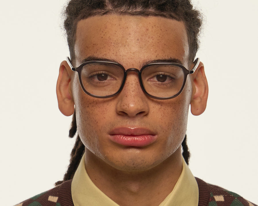 men Daria Eyeglasses square black castor seed