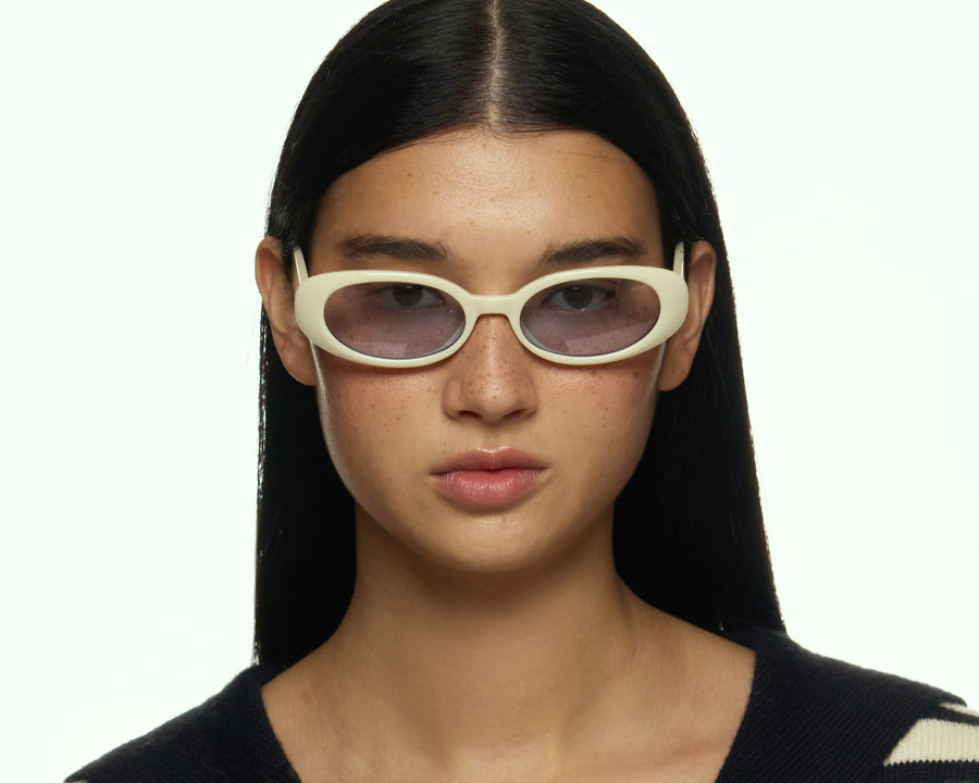 women Devon Sunglasses oval White recycled polyester