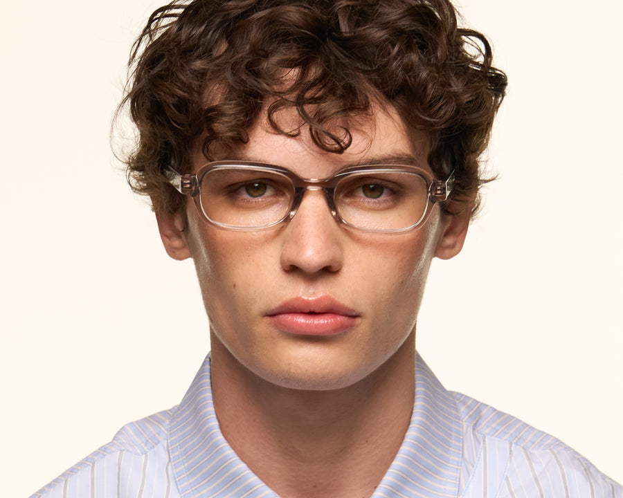 men Don Eyeglasses rectangle Brown acetate
