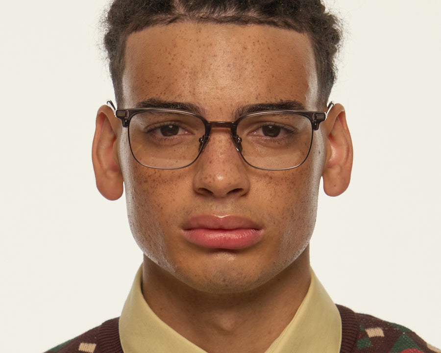 men Drew Eyeglasses Square Black plant-based plastic