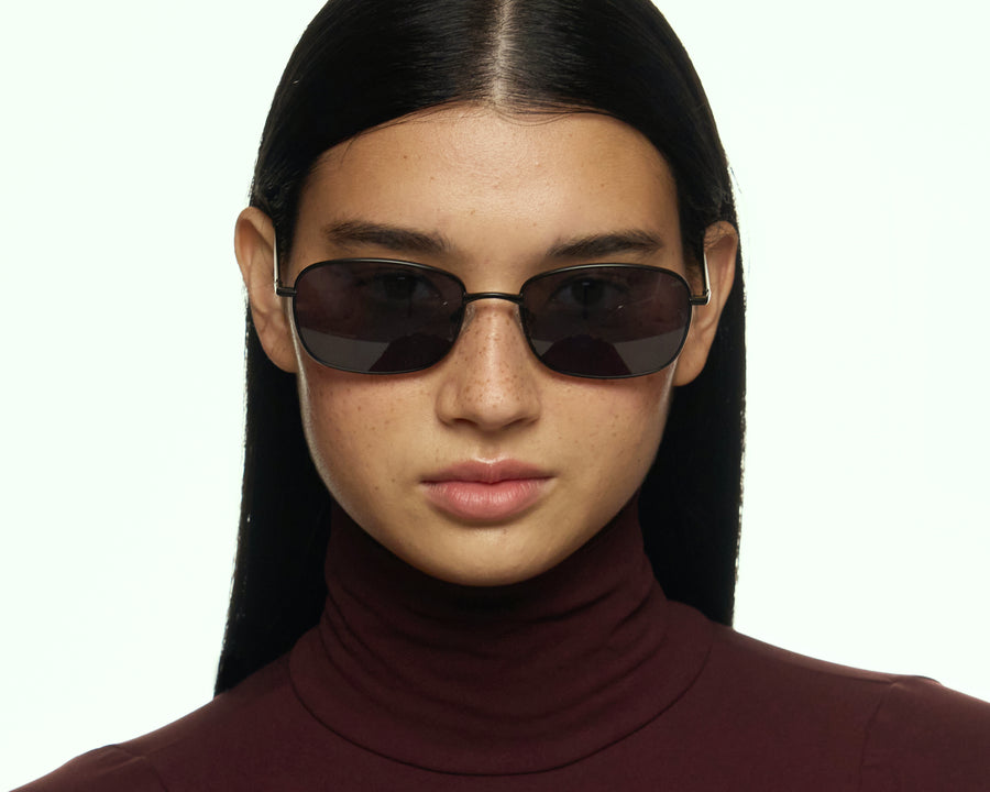 women Emman Sunglasses rectangle Black metal