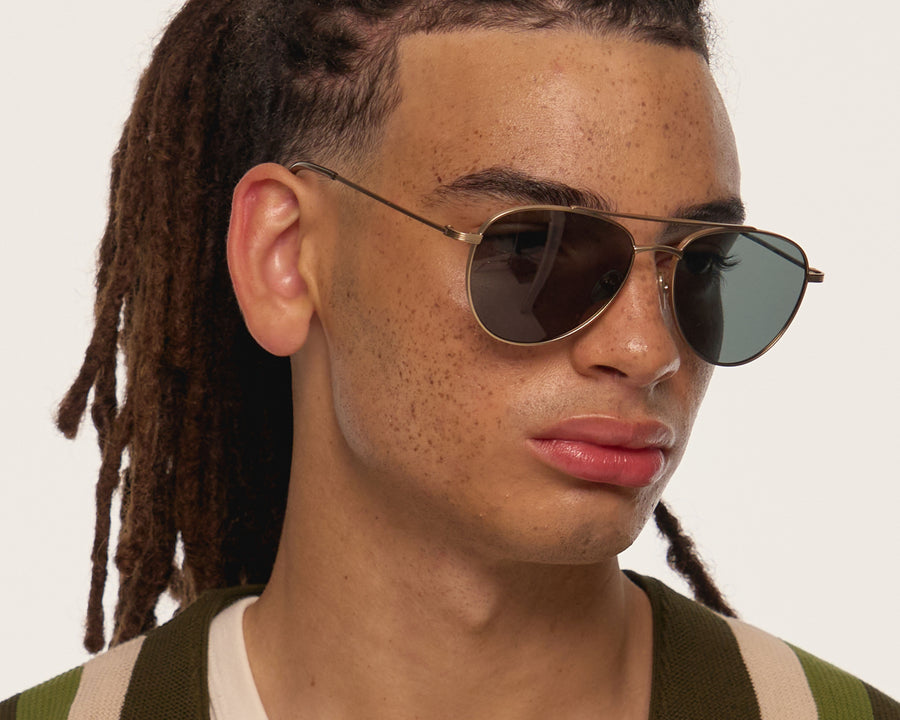 men Evan Sunglasses pilot gold  metal