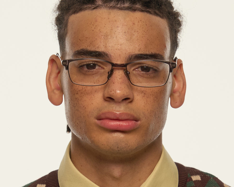 men Foster Eyeglasses Rectangle Black plant-based plastic