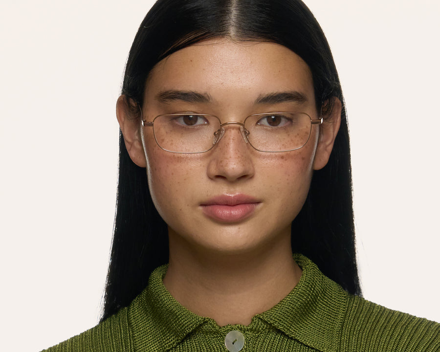 women Graham Eyeglasses rectangle Brown metal