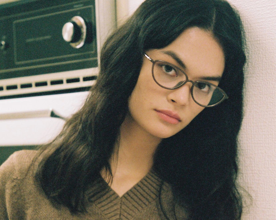 men Greta Eyeglasses cateye Brown castor seed